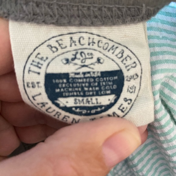 Lauren James shirt. Long sleeve gray and green. - Picture 2 of 6